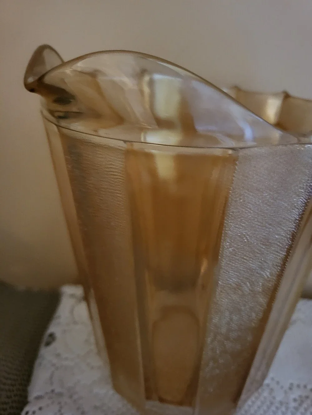 Jeanette Glass 8 X 9 Inch Ired. Paneled Pitcher Serveware